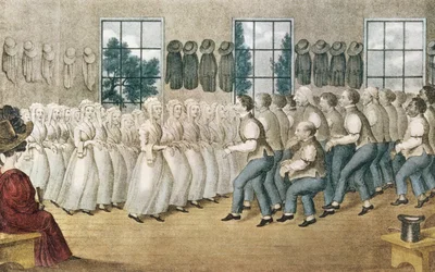 The Shakers near Lebanon, published by Currier and Ives, New York